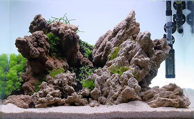 SubstrateSource Natural Stone for Aquarium, Terrarium, Paludarium, Reptile Enclosures - Set of Decorative Rocks for Landcapes, Aquascaping, Fish Tank Decor (Mountain Stone Stone, 10 Pounds, 3-8")