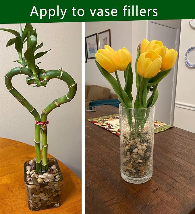 Voulosimi River Rock Stones, Natural Decorative Polished Mixed Pebbles Gravel,Outdoor Decorative Stones for Plant Aquariums, Landscaping, Vase Fillers (2.5 LB, Mixed Colors)