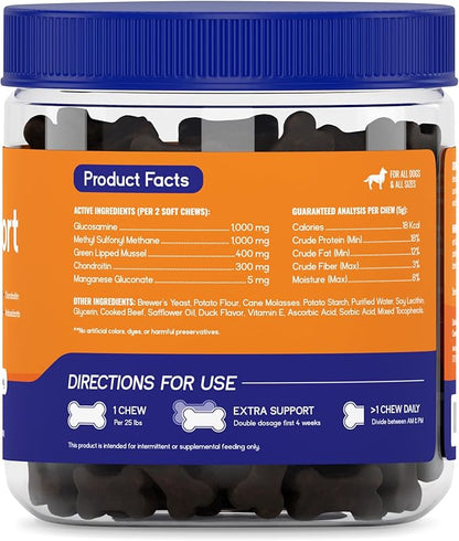 PupGrade Joint Support Supplement for Dogs - Natural Glucosamine Chondroitin with MSM - Hip & Joint Pain Relief - Recommended for Hip Dysplasia, Arthritis & Joint Disease - USA Tested - 60 Chews