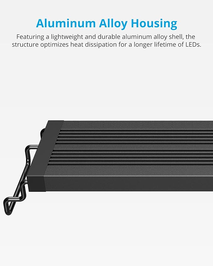 NICREW SkyLED Plus Aquarium Plant Light, Freshwater Fish Tank Light with Ramp Up and Dim Down, Spectrum Adjustable and Lighting Schedule Programmable with Controller, 12-18 Inches, 11 Watts