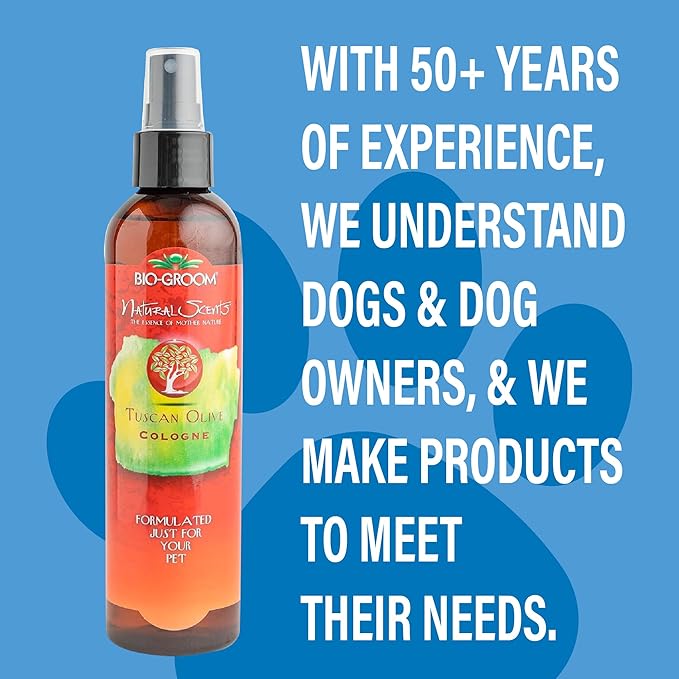 Bio-Groom Tuscan Olive Dog Shampoo - Natural Scent Pet Shampoo, Baobab Protein, Cat & Dog Bathing Supplies, Puppy Wash, Cruelty-Free, Made in USA, Quick Rinse Cat Shampoo - 8 fl oz 1-Pack