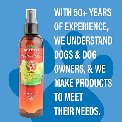 Bio-Groom Tuscan Olive Dog Shampoo - Natural Scent Pet Shampoo, Baobab Protein, Cat & Dog Bathing Supplies, Puppy Wash, Cruelty-Free, Made in USA, Quick Rinse Cat Shampoo - 8 fl oz 1-Pack