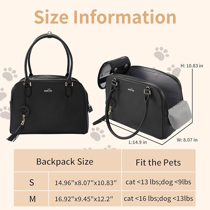Dog Carriers for Small Dogs, Cat Carrier Pet Carrier Airline Approved Cat Dog Handbag Dog Carrier Purses Dog Handbag (14.9x8.07x10.83 Inches)