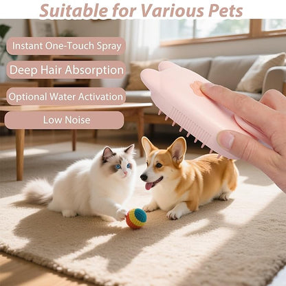3 in 1 Cat Steam Brush Rechargeable Anti-Static Pet Spray Hair Removal Comb for Shedding and Grooming Multi-functional Pet Massage Brushes for Cats Dogs Small Animals