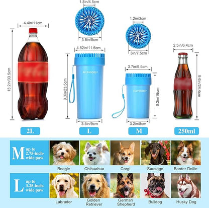 Dog Paw Cleaner,ALLYGOODS Portable Pet Feet Washer Cup Cleaners with Soft Silicone Bristles Grooming Supplies for Medium Large Dogs Includes Bath Brush and Towel BPA Free Durable