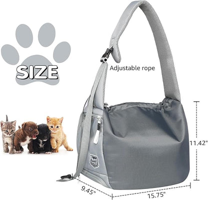 TIMBER RIDGE Dog Sling Dog Carrier with Adjustable Strap & Zipper Pocket Dog Slings for Small Dogs with Removable Pet Pad, Puppy Carrier Sling Bag Carrier for Dogs Cats,(Grey,20lb)