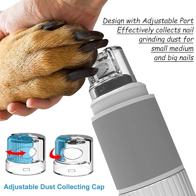 Dog Nail Grinder and Clippers Quiet with 10h Working Time Professional Pet Nail Trimmer Stepless Speed Regulation Pet Nail Grinder Electric Nail File for Large Medium Small Dogs and Cats