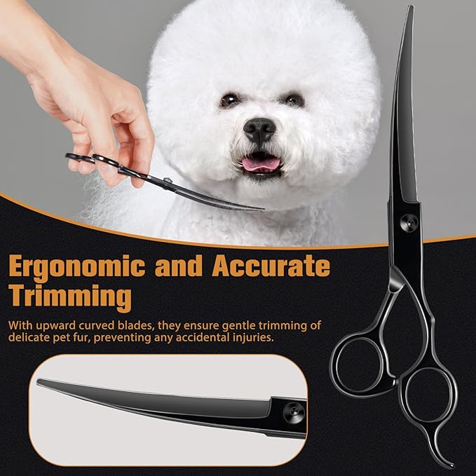 5 In 1 Dog Grooming Scissors Kit, 7" Long Professional 4CR Pet Grooming Kit Heavy Duty Stainless Sharp And Durable Dog Clippers for Grooming Shears Suitable for Cats, Dogs & Other Pets