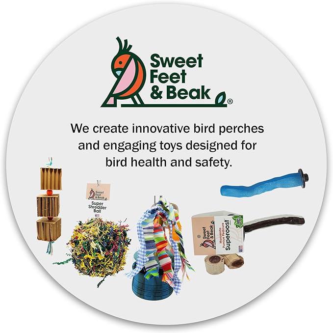 Sweet Feet and Beak Blocks N Knots - Perfect Cage Shredding and Foraging Toy for All Birds - Food Safe Cardboard, Non-Toxic, Easy to Install Cage Accessories
