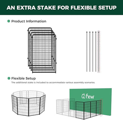 FXW Homeplus Dog Playpen for Indoor Use - Stress-Free and Safe Play, Heavy Duty 45 Inch 4 Panels Dog Pen for Large Dogs, Black_atented