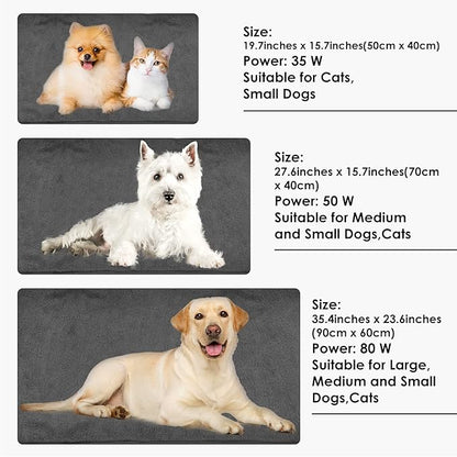 PETNF Outdoor Heated Pet Bed with Waterproof Cover,Pet Heating Pads for Dog,Soft Electric Blanket Auto Temperature Control,Heating Mat for Dog House Cabin Cot Doorway,Rescue Cats