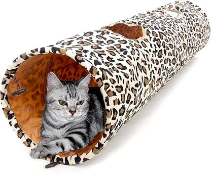 PAWZ Road XL Collapsible Cat Tunnel for Fat Cats & Rabbits - 51"x12" Extra Wide Pet Play Tunnel with 12-Inch Diameter for Large Cats, Small Dogs