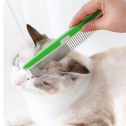 5 Pieces Pet Grooming Comb, Pet Hair Comb Rubber Handle Dog Hair Comb, Dog Eye Combs Pet Grooming Comb Flea Comb for Dog/Cat/Small Pets Removing Eye Mucus, Removes Knots, Mats and Tangles