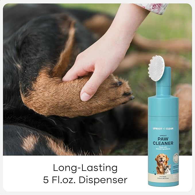 Uproot Clean Dog Paw Cleaner - No-Rinse Paw Cleaner for Dogs - Easy Dog Paw Washer with Bristle Brush - Fragrance-Free Dog Foot Washer for Home and On-the-Go - Hypoallergenic & Safe for All Dogs