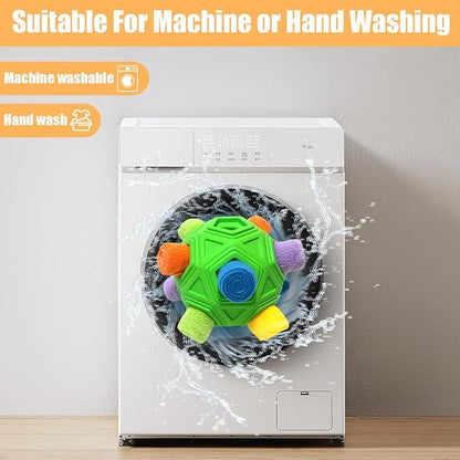 Dog Snuffle Ball-Interactive Puzzle Dog Toys Encourage Natural Foraging Skills Slow Feeder for Training and Stress Relief, Cloth Strip Hiding Food Chew Toys for Any Size Dogs with Squeaky Carrot Toy