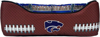 NCAA Kansas State Wildcats Stadium Dog Bed, Pet Pillow Bed for Dogs, Sporty Football Dog Bed and Lounge Cushion
