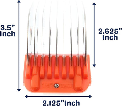38MM - 1 1/2" Animal Clipper Guard Attachment (Not Compatible with 5-in-1 Blade) for A5 Series Clippers |Stainless Steel Blade for Professional Dog Groomers| Snap-On/Off Guard Combs for Dog Grooming