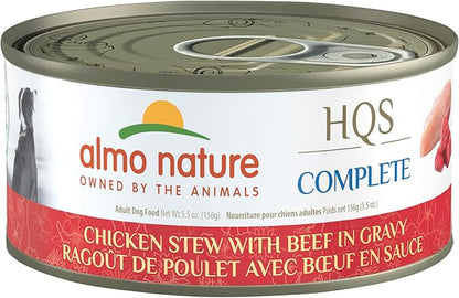Almo Nature HQS Complete Wet Dog Food Chicken Stew with Beef 5.5 oz (Pack of 12)