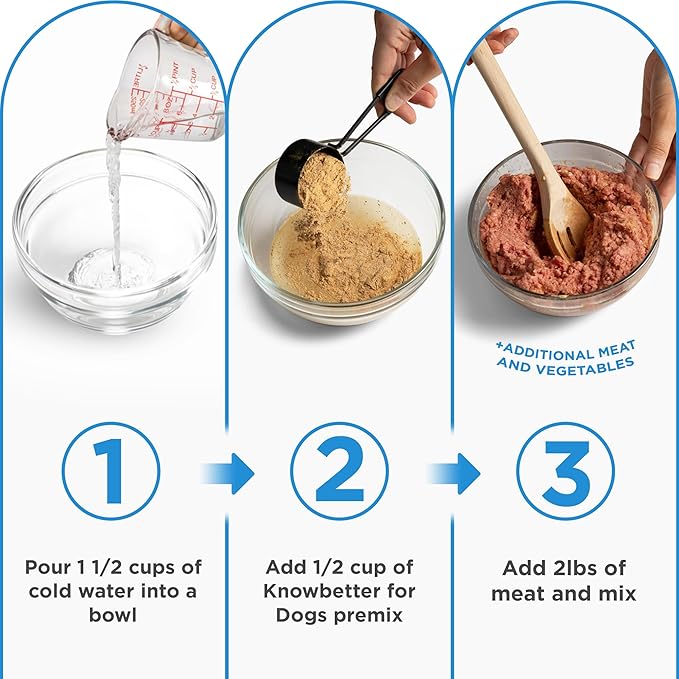 Know Better for Dogs - Beef Recipe, RAW or Cooked Premix/Supplement for Making Homemade Dog Food, All Natural, Holistic Veterinarian Approved, Grain Free, No Artificial Additives