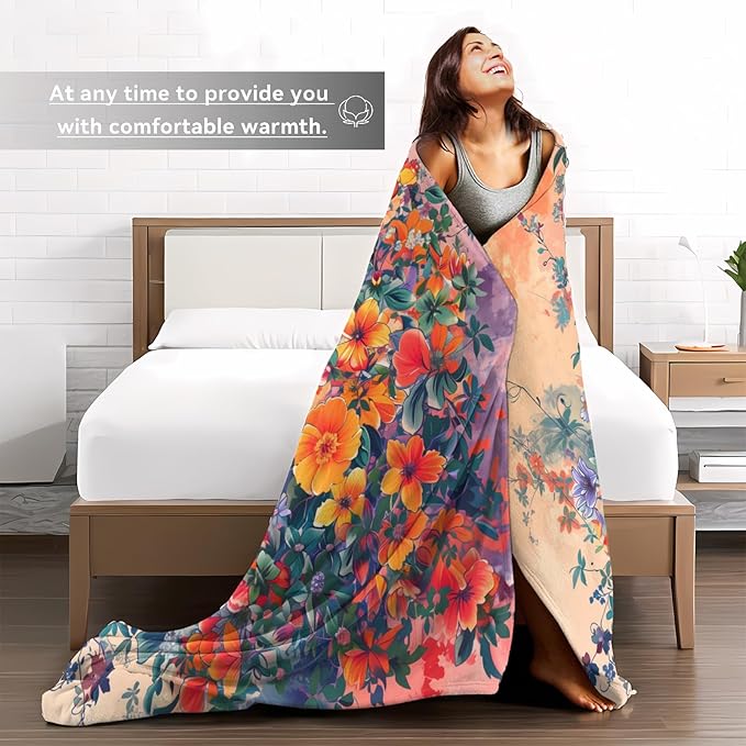 Cute Cat Flannel Blanket Cartoon Yarn Ball Bones Heart Paw Print Throw Blankets Lightweight Soft for Party Chair Bed Sofa Camping Travel,Home Farm Decor,Gifts Kids,50x40in