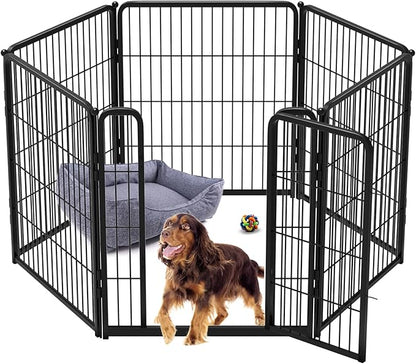 FXW Homeplus Dog Playpen for Indoor Use - Stress-Free and Safe Play, Heavy Duty 32 Inch 6 Panels Dog Pen for Puppies, Small and Medium Dogs, Black_atented