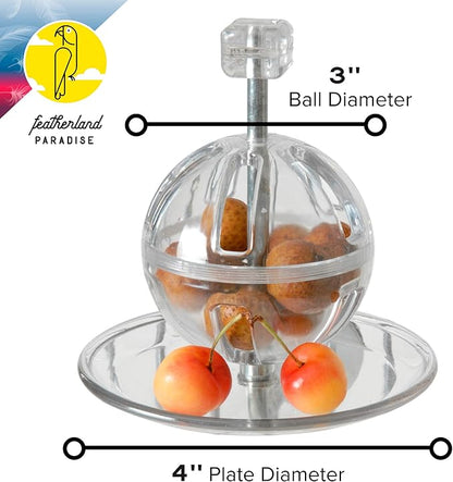 Featherland Paradise - Cage Mounted Buffet Ball - Interactive Bird Toy and Treat Dispenser - Creative Foraging Systems - Ideal for Medium to Extra Large Birds