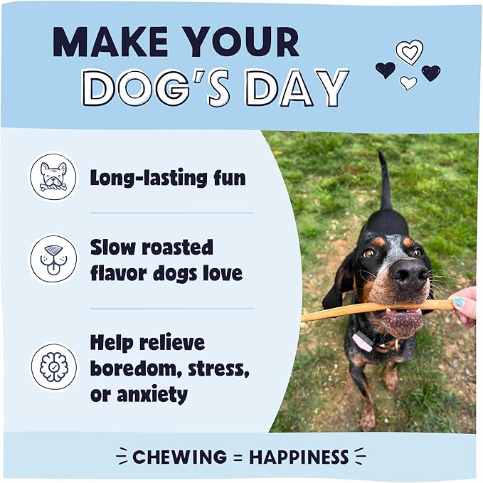 Pawstruck All-Natural 9" Bully Sticks for Dogs - Best Long Lasting, Rawhide Free, Low Odor & Grain Free Dental Chew Treat - Healthy Single Ingredient 100% Real Beef - 1 lb. Bag