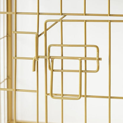 HOOBRO Dog Crate Furniture, 38.6" Large Dog Kennel Indoor, Wooden Cage with Pull-Out Tray, Double Doors Pet House Side End Table for Large/Medium/Small Dogs, White DW982GW03