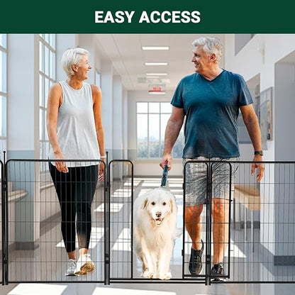 Dog Playpen,40" Height 21 Ft(L) 8 Panels Pet Play Pen, Indoor/Outdoor,Heavy Duty Metal Pet Exercise Pen, Wide Door Low Threshold,Portable Pet Playpen for Rv Camping Garden Yard, Quick Install