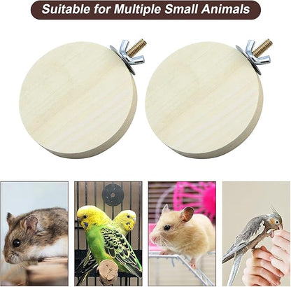 2 Pieces Bird Perch Platform Wooden Stand Toy for Small Bird Parrot Parakeet Cockatiel Budgie Lovebirds Conures Finches Rat Cage Accessories