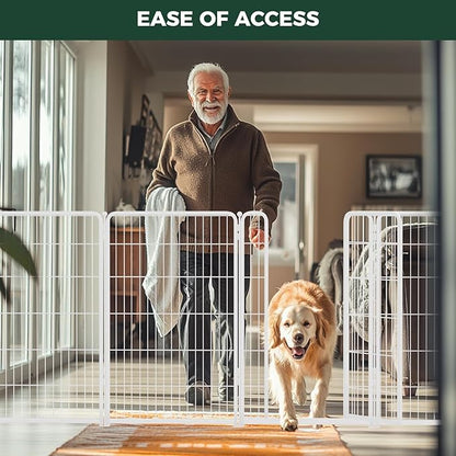 FXW Homeplus Dog Playpen for Indoor Use - Stress-Free and Safe Play, Heavy Duty 45 Inch 12 Panels Dog Pen for Large Dogs, White_atented