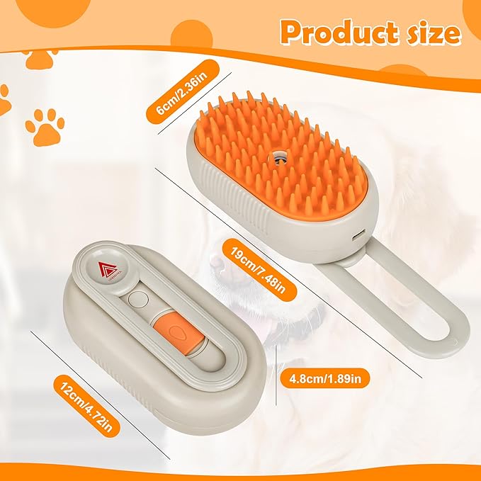 5 in 1 Pet, Cat Grooming & Massage Brush/Comb - Vapour Technology- Rechargeable, Reduce Shedding, Prevent Matting, Enhance hygiene & Bonding, Estblish Best connection with Pet (Coffee)