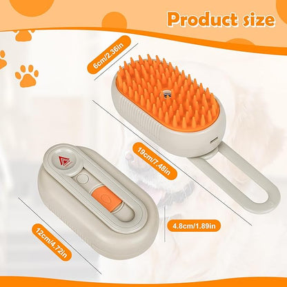 5 in 1 Pet, Cat Grooming & Massage Brush/Comb - Vapour Technology- Rechargeable, Reduce Shedding, Prevent Matting, Enhance hygiene & Bonding, Estblish Best connection with Pet (Coffee)