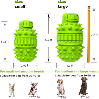 PIFFZEDO Dog Toys for Aggressive Chewers Tough Dog Squeaky Toys for Large Medium Breed Interactive Durable Natural Rubber Dog Chew Toys Dog Birthday Toy Dog Toothbrush (Green,Large)