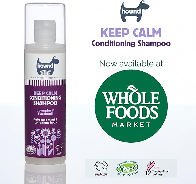 Hownd Calming & Relaxing 2-in-1 Dog Shampoo and Conditioner - Gentle Natural Vegan Formula w/Lavender - Cleans, Conditions, Detangles & Reduces Shedding, Hypoallergenic