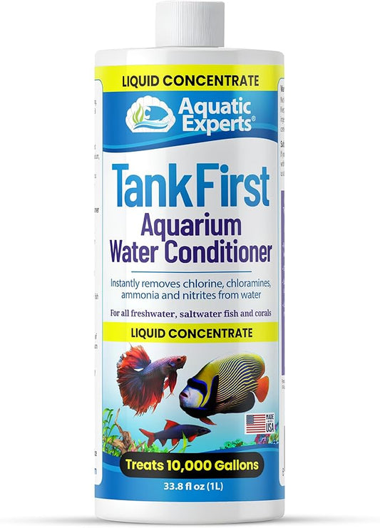 TankFirst Complete Aquarium Water Conditioner - Fish Water Conditioner, Instantly Removes Chlorine, Chloramines, and detoxifies Ammonia from Fish Tank (TankFirst Concentrate, 1 L)