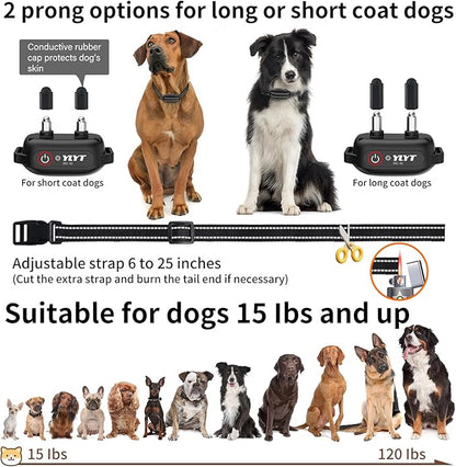 Dog Training E-Collar, 4 Modes: Beeping, Vibrating, Safe Stimulating, Boost Stimulating, Remote Control Range 1/2 Mile, Rechargeable, (15-120lbs), Waterproof IPX7, Security Lock