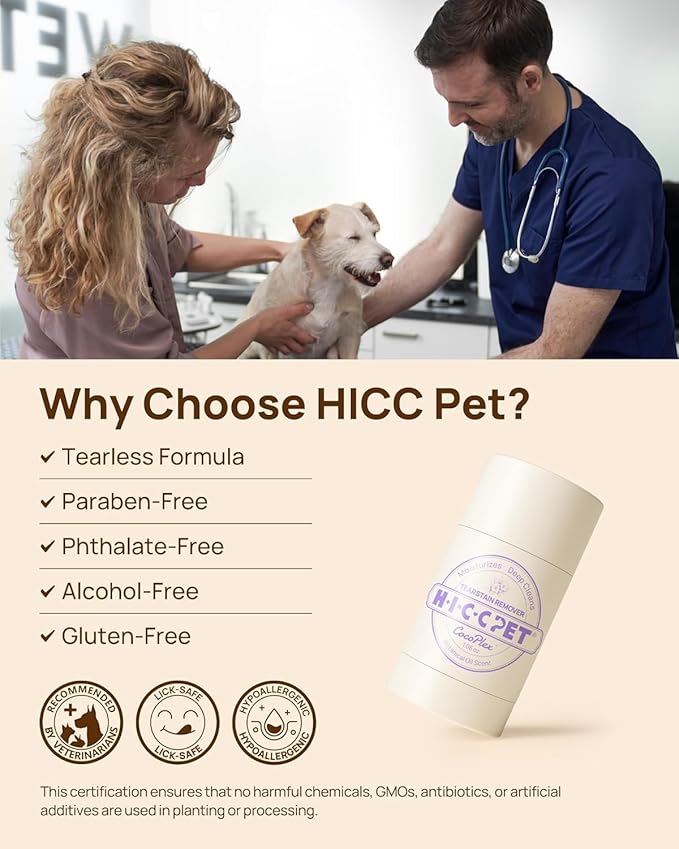 HICC PET Eye Balm for Dogs & Cats, Vet-Recommended Dog Eye Infection Treatment Gently Remove Tear Stain, Debris, Discharge, Crust - Hypoallergenic Pet Eye Cream Cleaner for Wrinkle, Face - 1.06 oz