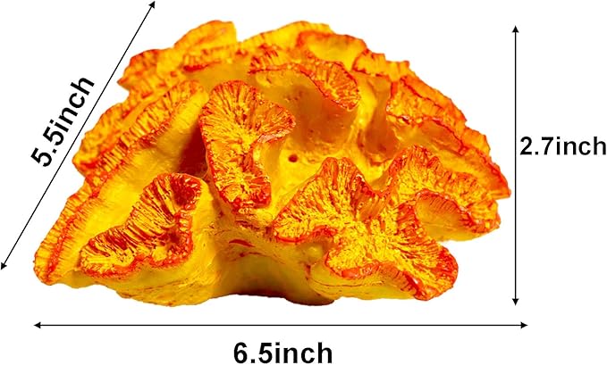 Besimple Aquarium Coral Ornaments Decor Fish Tank Plants Decoration for Aquarium Landscape, Orange