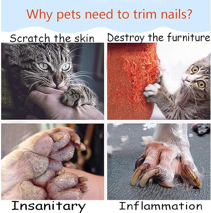 Ruri's Dog Nail Grinder, Upgraded Version Professional Electric Pet Nail Grinder Trimmer Grooming Tools