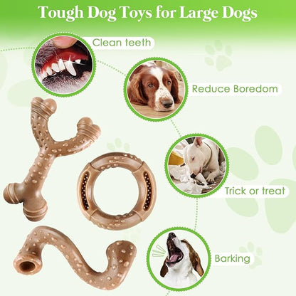 Dog Toys for Aggressive Chewers: 3 Packs Tough Dog Toy - Dog Toys for Large - Dog Chew Toys