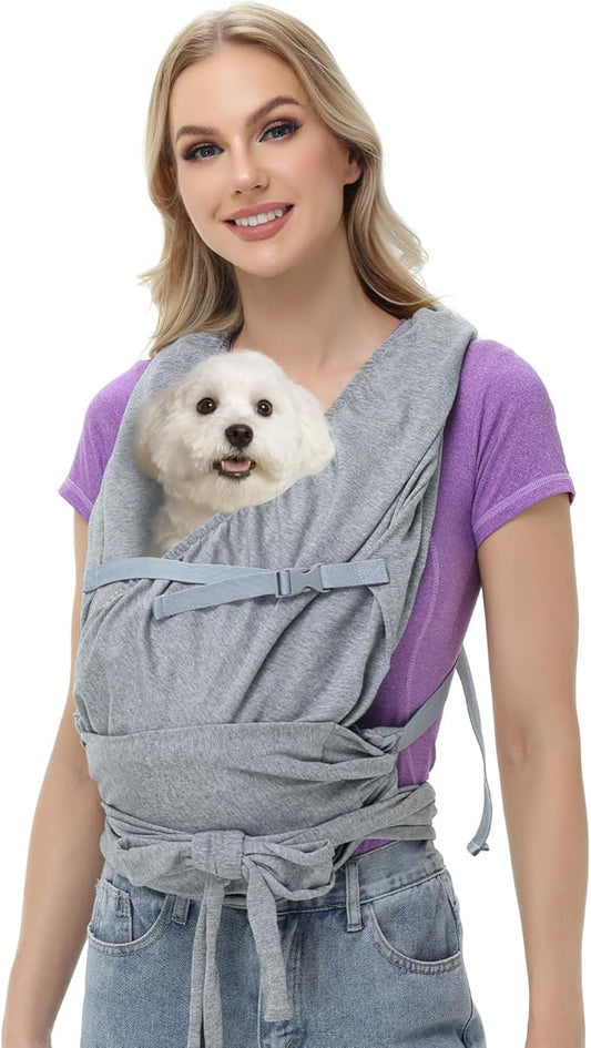 Dog Sling Carrier for Small Dogs, Front Dog Carrier, Anti-Anxiety Cat Sling, Puppy Pouch, Small Dog Carrier, Hands Free, Size Adjustable Shoulder Pet Carrier, Reducing Back Pain