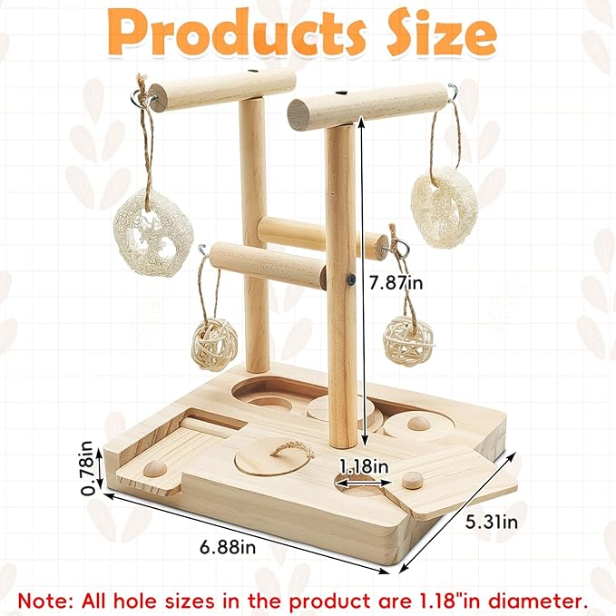 PINVNBY Guinea Pig Foraging Toys with Shelf Hamsters Interactive Enrichment Toys Bunny Wooden Puzzle Snuffle Toy Small Animals Treats Dispenser for Rabbit Chinchillas Rats and Gerbils