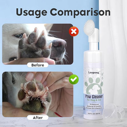 Dog Paw Cleaner,Dog Paw Wash Care for Dogs Large Medium Small XL Breed,3 Pack Waterless Foam with Silicone Scrubber, Dogs Cats Feet Paw Cleaner