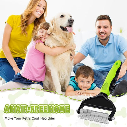 deshedding dog brush,dog grooming supplies,Dematting Comb with 2 Sided Professional Grooming Rake for Cats & Dogs