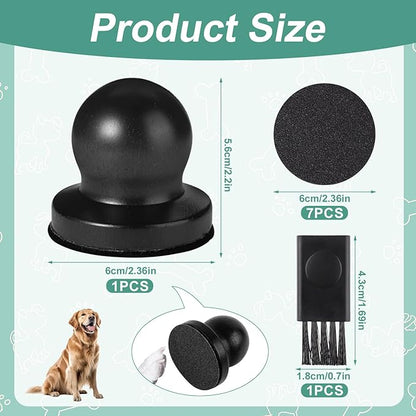 Dog Nail File, Wooden Dog Nail Scraper Dog Scratch Pad with 7pcs Replaceable Sandpaper & Cleaning Brush Stress Free Dog Nails Clipper Grinder Board Trimmer for Pets Dogs Cats(Black)