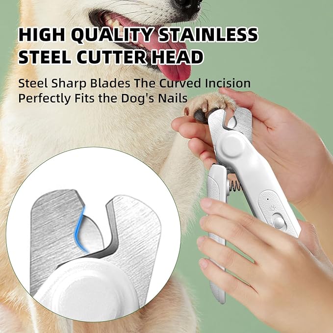 Dog Nail Clippers & Grinder 2 in 1,Electric Pet Nail Trimmer with 2 LED Light,Quiet Sharp Electric Nail Grinder Rechargeable for Large,Medium,Small Dogs & Cats