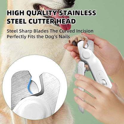 Dog Nail Clippers & Grinder 2 in 1,Electric Pet Nail Trimmer with 2 LED Light,Quiet Sharp Electric Nail Grinder Rechargeable for Large,Medium,Small Dogs & Cats