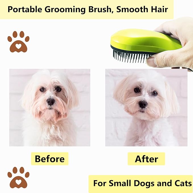 Puppy Brush, Soft Dog Brush for Grooming, Puppy Hair Remover Brush Comb, Grooming Tool for Poodles, Teddy, Yorkies, Maltese, Shih Tzu, Chihuahua, Yellow