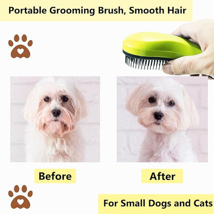 Puppy Brush, Soft Dog Brush for Grooming, Puppy Hair Remover Brush Comb, Grooming Tool for Poodles, Teddy, Yorkies, Maltese, Shih Tzu, Chihuahua, Yellow